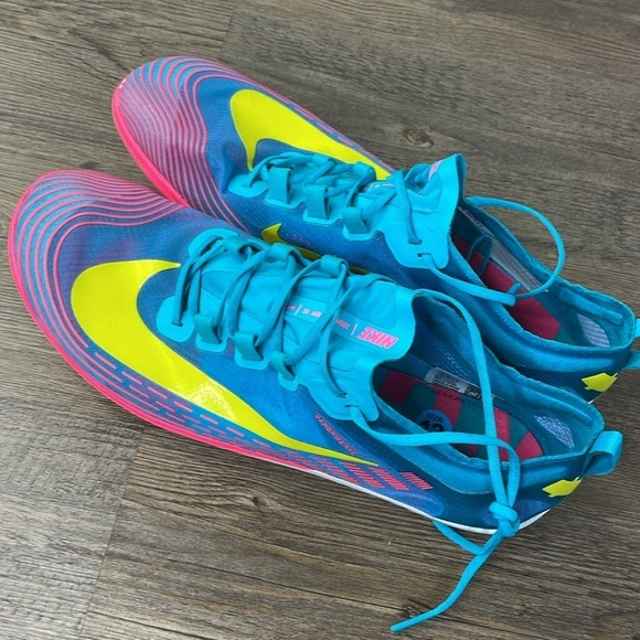 Nike Zoom Victory 5 XC Cross Country Track Spikes Lakeside Blue Yellow, Mens 12 - Picture 6 of 10